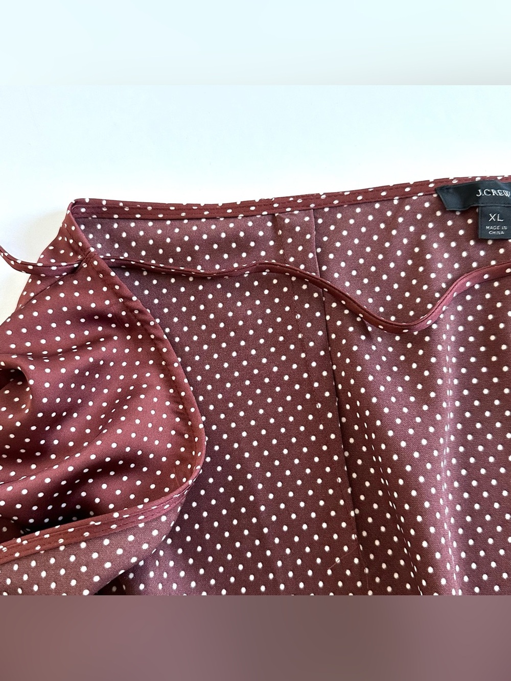 J.Crew Wrap Slip Skirt in Sable Polka Dot | XL | EUC - Picture 10 of 15